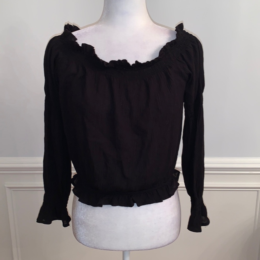 Ambiance Black Blouse Size Large